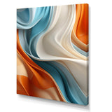 Blue and orange Fractal Curves in Motion III - Abstract Canvas Wall Art