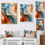 Blue and orange Fractal Curves in Motion III - Abstract Canvas Wall Art