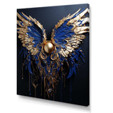 Royal Blue and gold Angel wings I - Fashion Canvas Wall Art