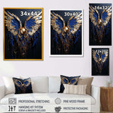 Royal Blue and gold Angel wings I - Fashion Canvas Wall Art