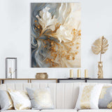 White and gold champagne flow V - Food & Beverage Canvas Wall Art