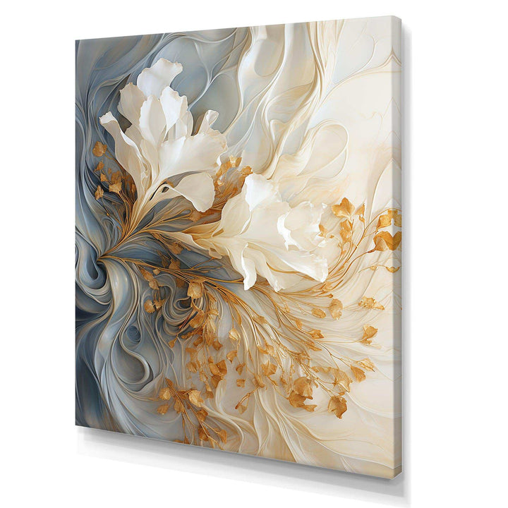 White and gold champagne flow V - Food &amp; Beverage Canvas Wall Art