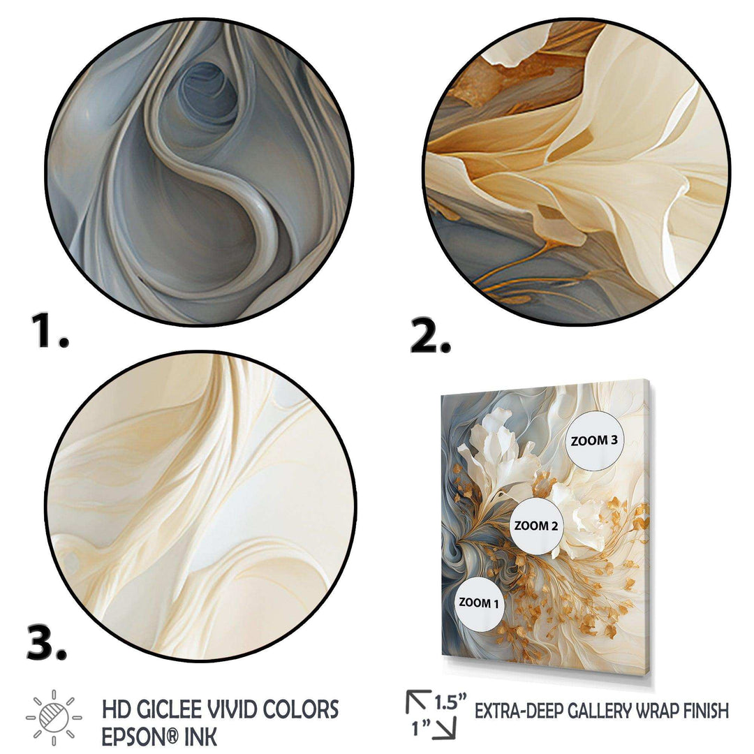 White and gold champagne flow V - Food &amp; Beverage Canvas Wall Art