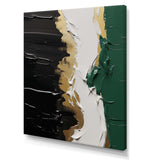 Golden green and black ink merge IV - Abstract Canvas Wall Art