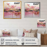 Gold and Pink Modern liquid Shapes II - Abstract Canvas Wall Art