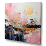 Gold and Pink Modern liquid Shapes III - Abstract Canvas Wall Art