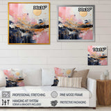 Gold and Pink Modern liquid Shapes III - Abstract Canvas Wall Art