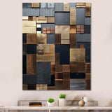 Brown Abstract tile mosiac charm - Abstract Canvas Wall Art