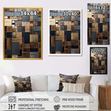 Brown Abstract tile mosiac charm - Abstract Canvas Wall Art