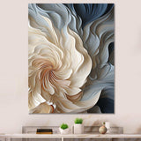 White and blue feather spiral II - Abstract Canvas Wall Art