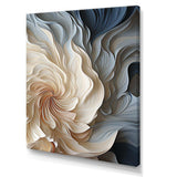 White and blue feather spiral II - Abstract Canvas Wall Art