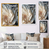 White and blue feather spiral II - Abstract Canvas Wall Art