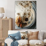 White and blue feather spiral III - Abstract Canvas Wall Art