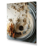 White and blue feather spiral III - Abstract Canvas Wall Art