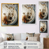 White and blue feather spiral III - Abstract Canvas Wall Art