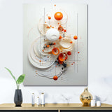 Orange and white Spiraling Symmetry I - Abstract Canvas Wall Art