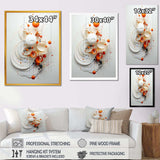 Orange and white Spiraling Symmetry I - Abstract Canvas Wall Art