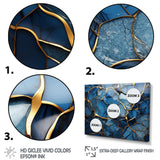 Gold and Blue Marble Mosaic Agate III - Abstract Canvas Wall Art