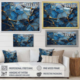 Gold and Blue Marble Mosaic Agate III - Abstract Canvas Wall Art