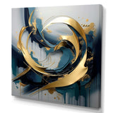 Golden grey Abstract Fractal Whirls of serenity II - Abstract Canvas Wall Art