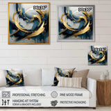 Golden grey Abstract Fractal Whirls of serenity II - Abstract Canvas Wall Art