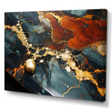 Gold and Green Serene abstract marble dream V - Abstract Canvas Wall Art