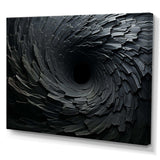 Black Spiraling fractal sprial - Abstract Canvas Wall Art