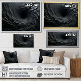 Black Spiraling fractal sprial - Abstract Canvas Wall Art