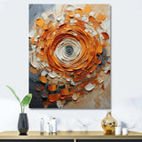 Orange and white abstract spiral collage - Abstract Canvas Wall Art