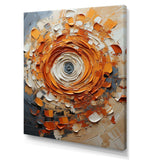 Orange and white abstract spiral collage - Abstract Canvas Wall Art