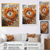 Orange and white abstract spiral collage - Abstract Canvas Wall Art