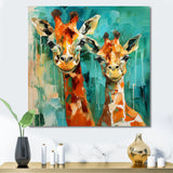 Majestic Giraffe Melody - Orange Giraffe Wall Art