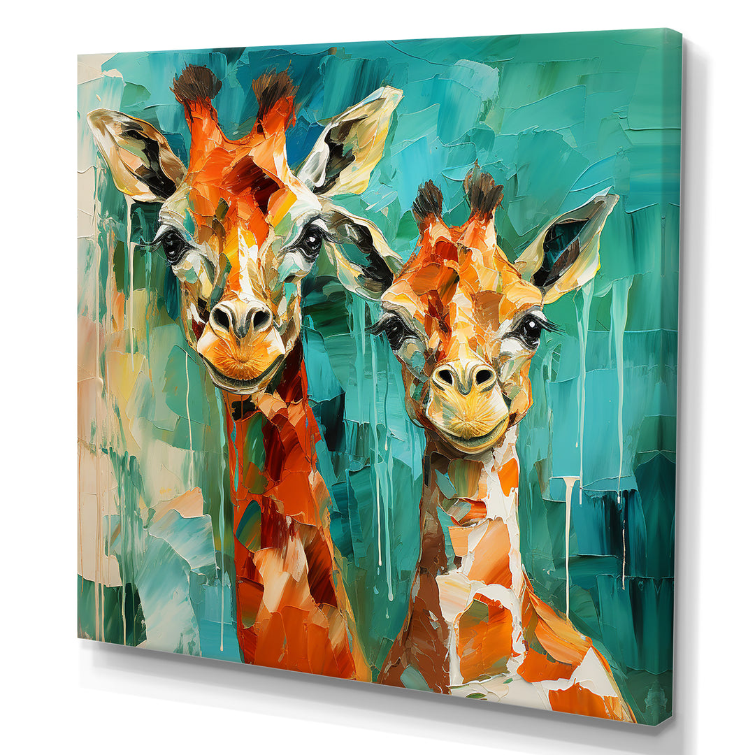 Majestic Giraffe Melody - Orange Giraffe Wall Art