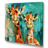 Majestic Giraffe Melody - Orange Giraffe Wall Art