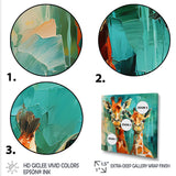 Majestic Giraffe Melody - Orange Giraffe Wall Art