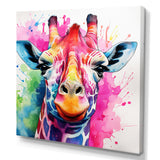 Colorful Majestic Giraffe Melody - Pink Giraffe Wall Art