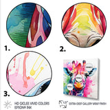Colorful Majestic Giraffe Melody - Pink Giraffe Wall Art