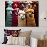 Colorful Alpacas Festive Fiesta - Alpaca Living Room Wall Art