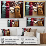 Colorful Alpacas Festive Fiesta - Alpaca Living Room Wall Art