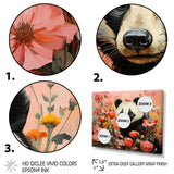 Panda blooms meadow - White Panda Wall Art