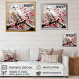 Snowy owl winter blooms perch II - Animals Canvas Wall Art