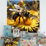 Pollen fuzzy buzz bumble bee - Bee Large Canvas Wall Art