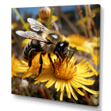 Pollen fuzzy buzz bumble bee - Bee Large Canvas Wall Art