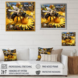 Pollen fuzzy buzz bumble bee - Bee Large Canvas Wall Art