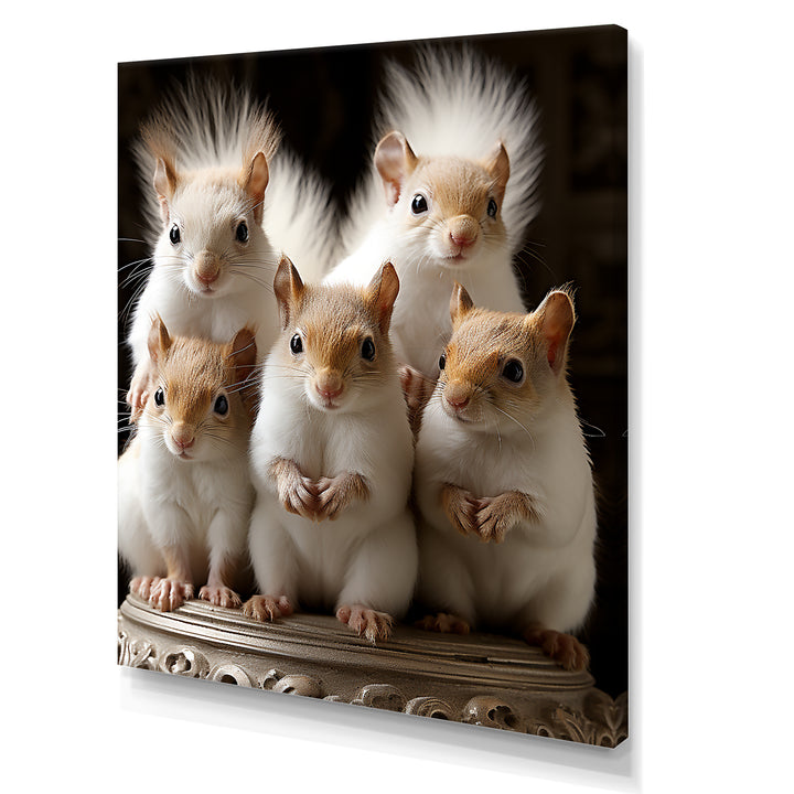 Charming Squirrel Gathering - Squirrel Living Room Wall Art