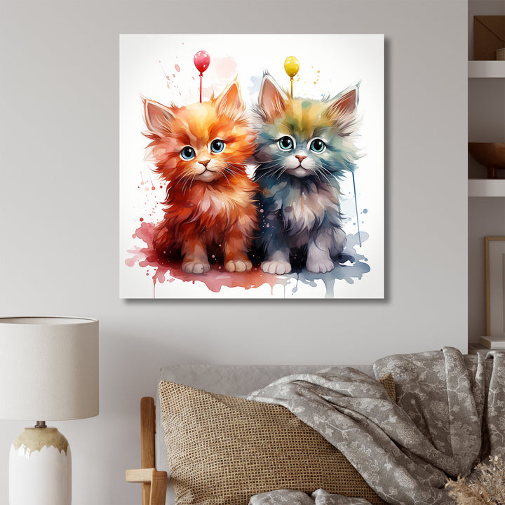 Joyful Kittens Playful Nursery - Animal Nursery Wall Decor