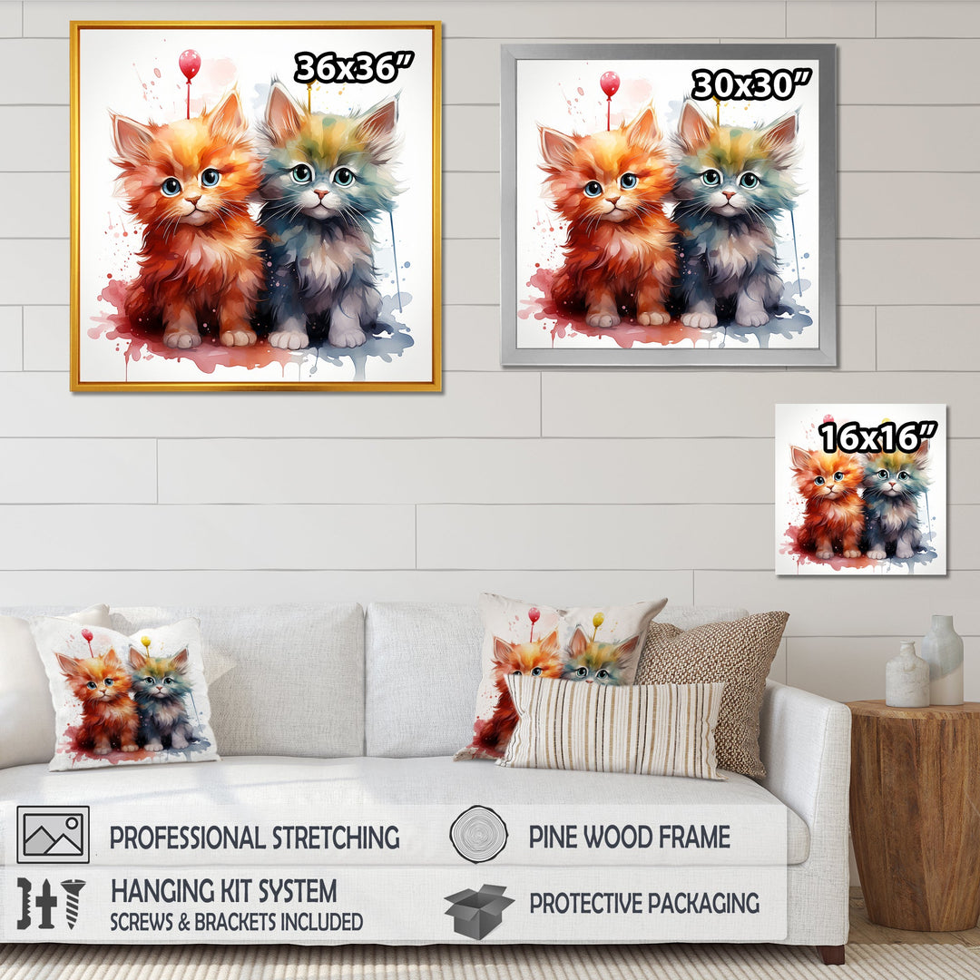 Joyful Kittens Playful Nursery - Animal Nursery Wall Decor