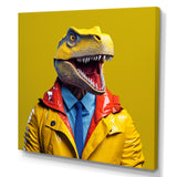 Yellow and blue Fashion first suited Dinosaur - Dinosaur Home Decor Art