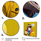 Yellow and blue Fashion first suited Dinosaur - Dinosaur Home Decor Art