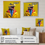 Yellow and blue Fashion first suited Dinosaur - Dinosaur Home Decor Art